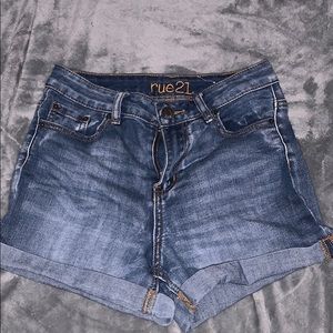 rue21 denim shorts, dark wash, discontinued
